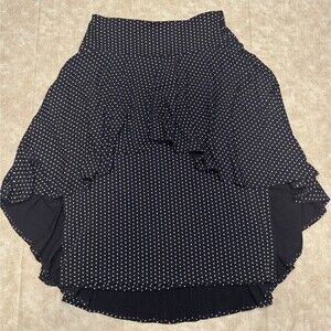 PYRAMID COLLECTION skirt polka dot black vtg look SEXY Sz LARGE